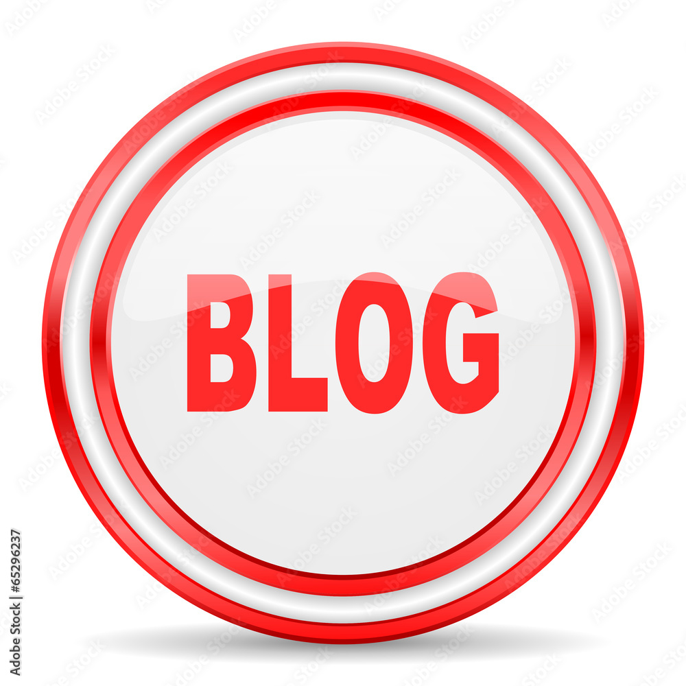 blog red white glossy web icon blog red white glossy web icon