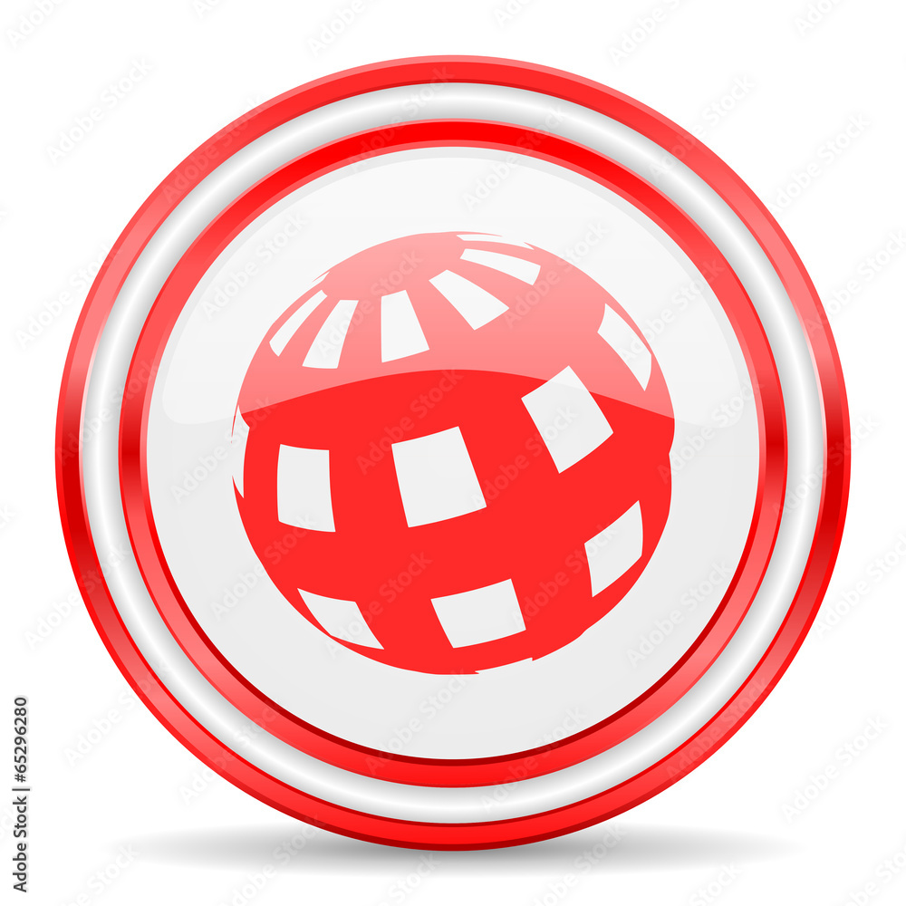 earth red white glossy web icon earth red white glossy web icon