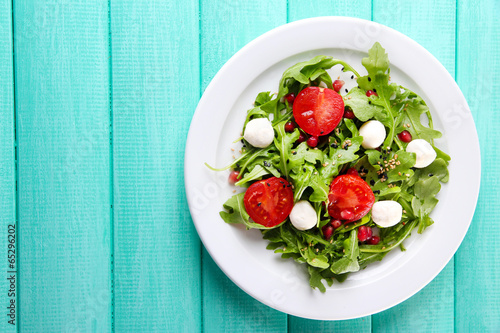 Wallpaper Mural Green salad made with  arugula, tomatoes, cheese mozzarella Torontodigital.ca
