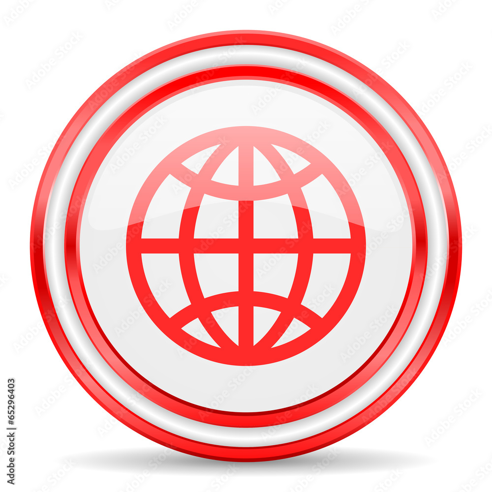 earth red white glossy web icon earth red white glossy web icon