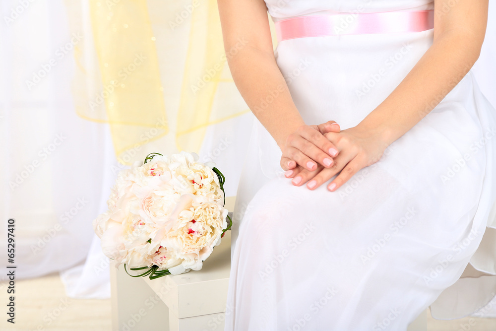 Hands of bride, close-up