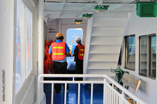 officer maintenance man on ferry koh samui travel, thailand