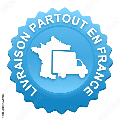 livraison partout en France sur bouton web denté bleu