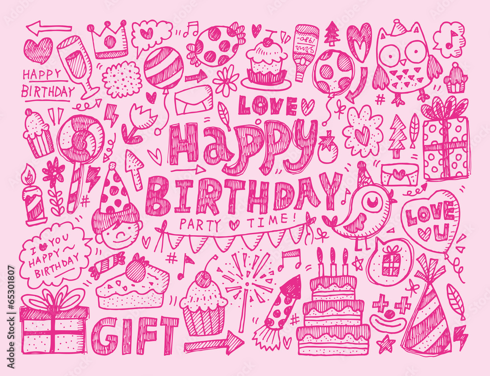 Doodle Birthday party background Doodle Birthday party background