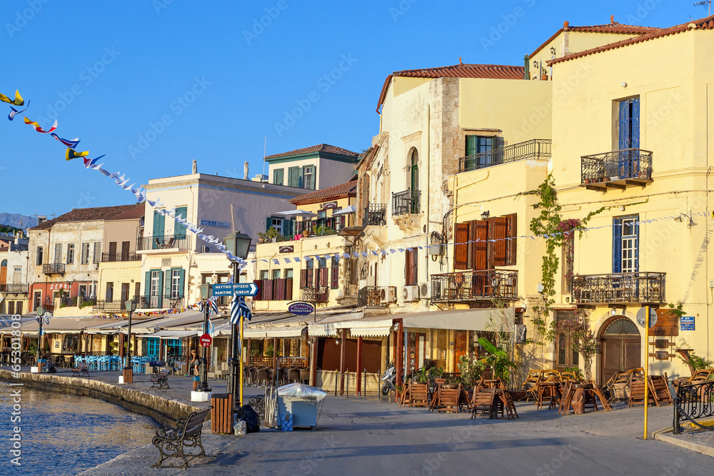 Chania harbor in the early morning
