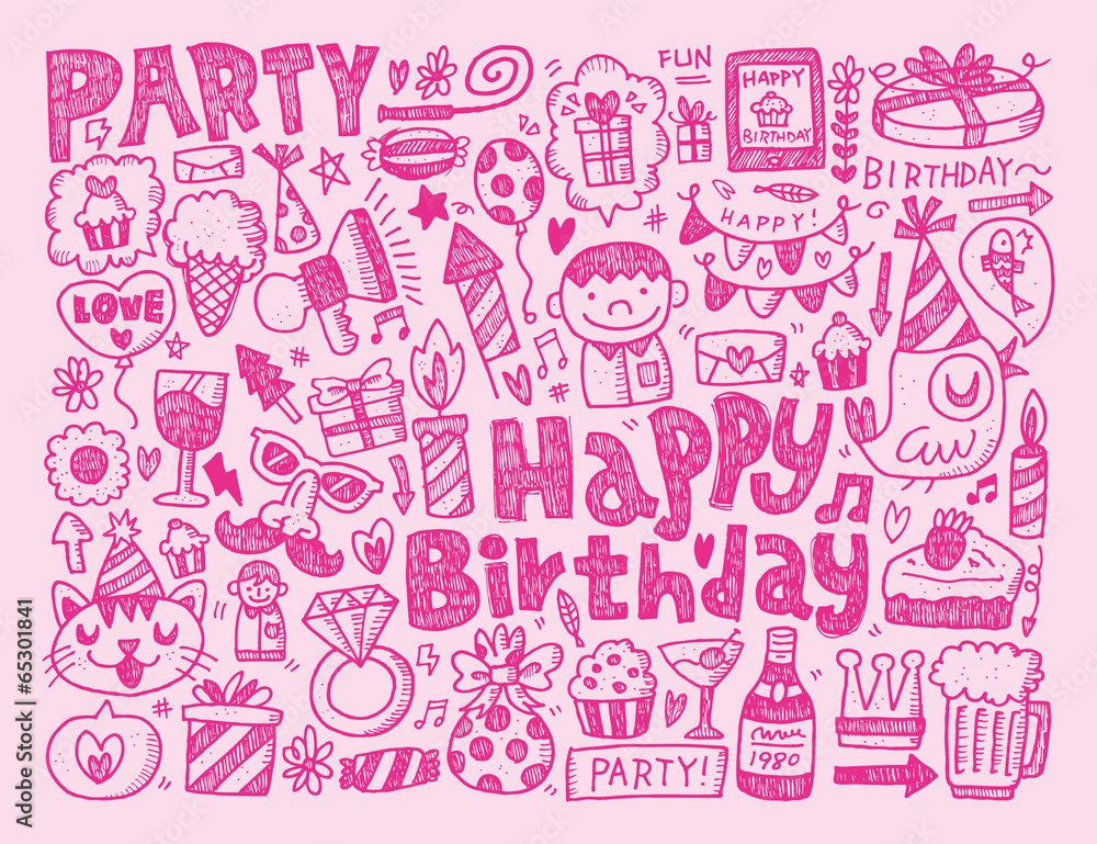 Doodle Birthday party background Doodle Birthday party background