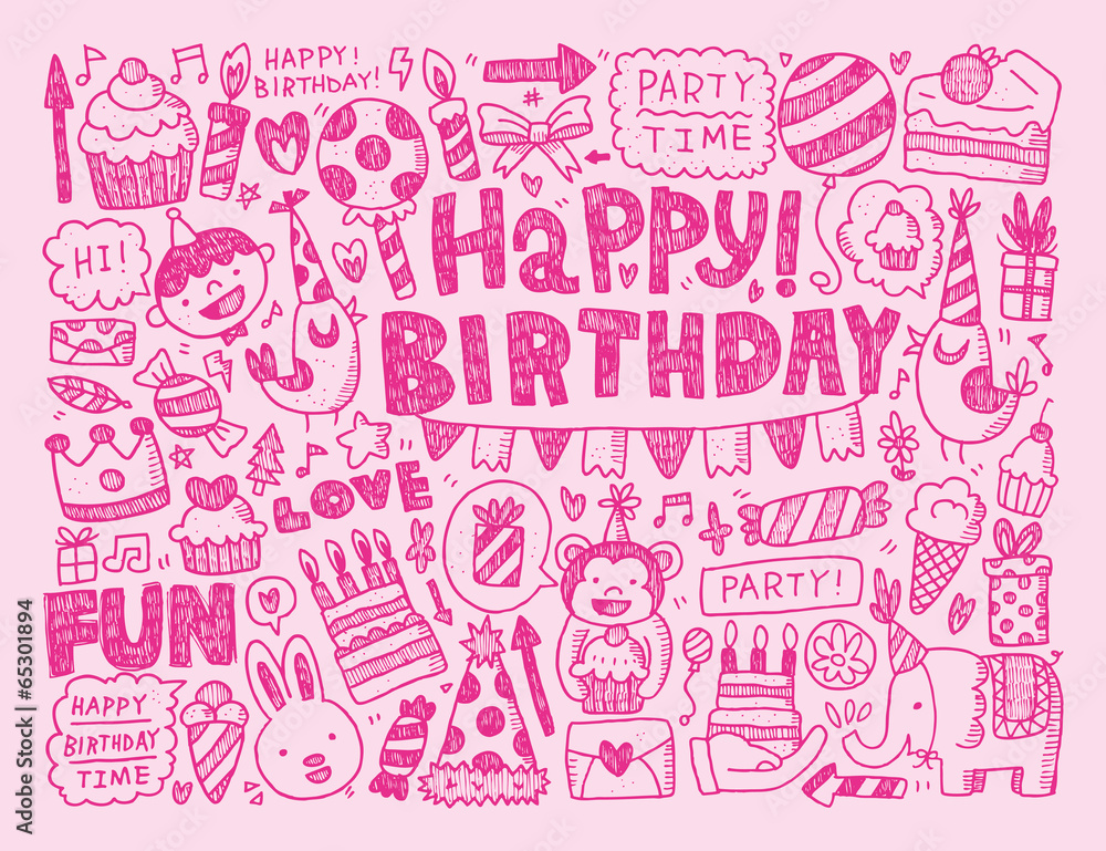 Doodle Birthday party background Doodle Birthday party background