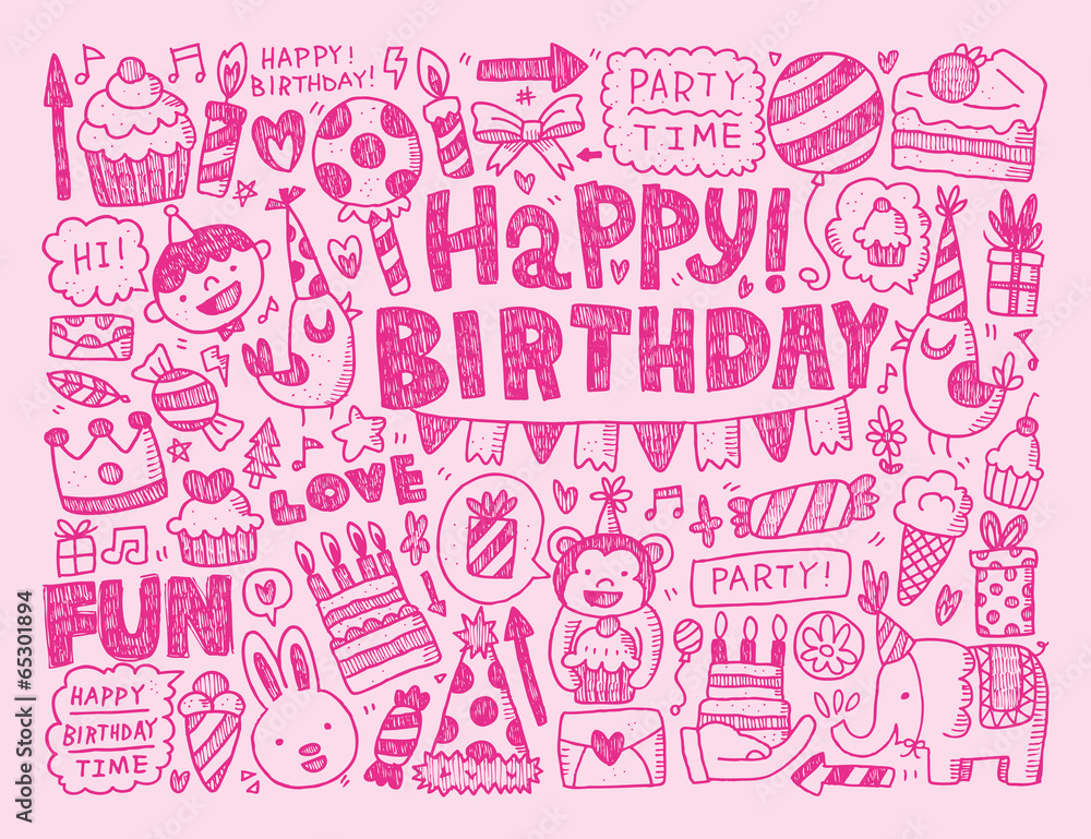 Doodle Birthday party background