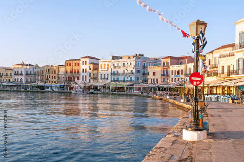 Chania harbor in the early morning