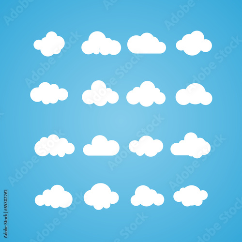 Vector illustration of clouds collection. Concept - computing