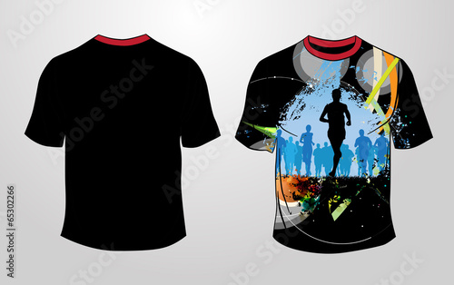 T-shirt with sport illustration. Vector
