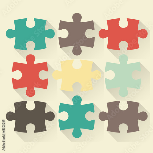Puzzle flat vector illustration
