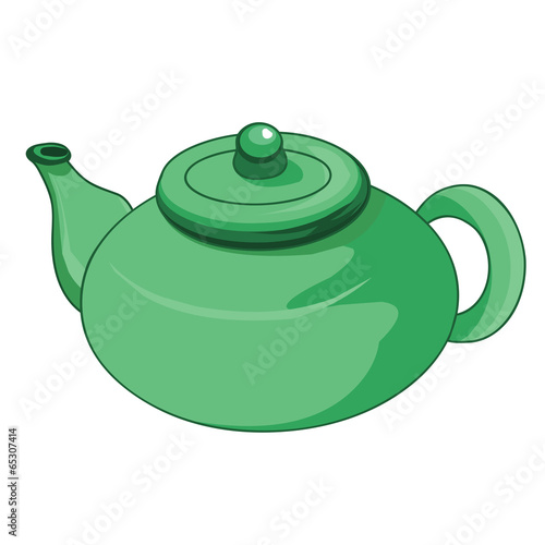tea kettle isolated illustration