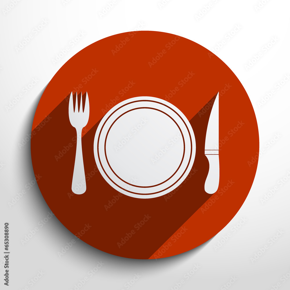 Vector disware and cutlery web icon Vector disware and cutlery web icon