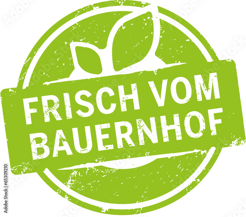 Grüner Button Frisch vom Bauernhof photo