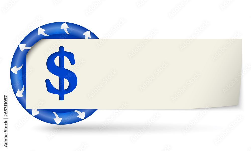 blue round with arrows and paper on note and dollar sign blue round with arrows and paper on note and dollar sign