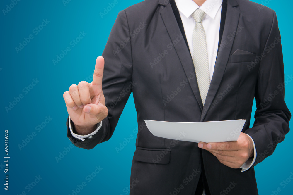 Businessman standing posture touch hand isolated Businessman standing posture touch hand isolated
