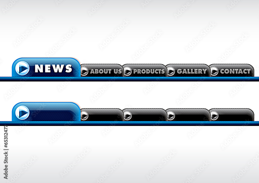Website button set - blue illustration Website button set - blue illustration