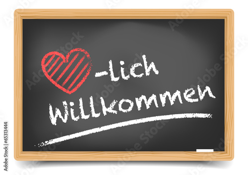 Schultafel Herzlich Willkommen