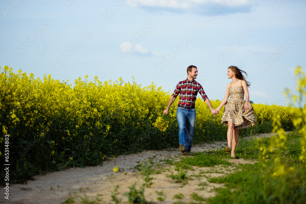 Love for two on a fine spring meadow Love for two on a fine spring meadow