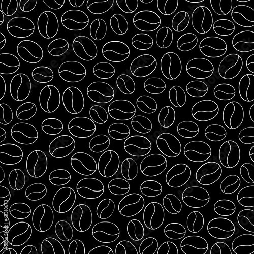 white coffee beans seamless pattern