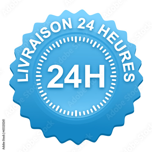 livraison 24 heures sur bouton web denté bleu
