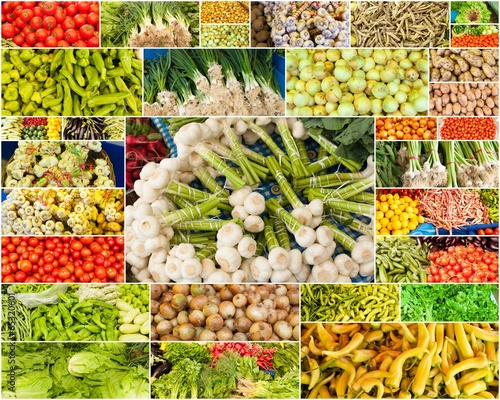 collage de photographies de légumes variés