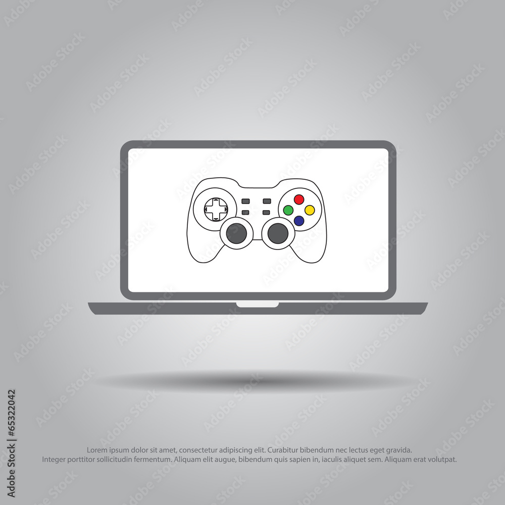 joystick in laptop vector icon joystick in laptop vector icon