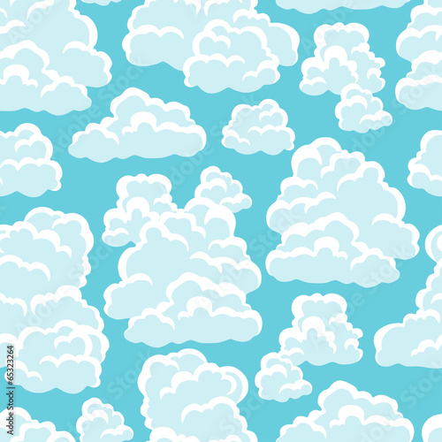 Seamless abstract pattern with sky and clouds.