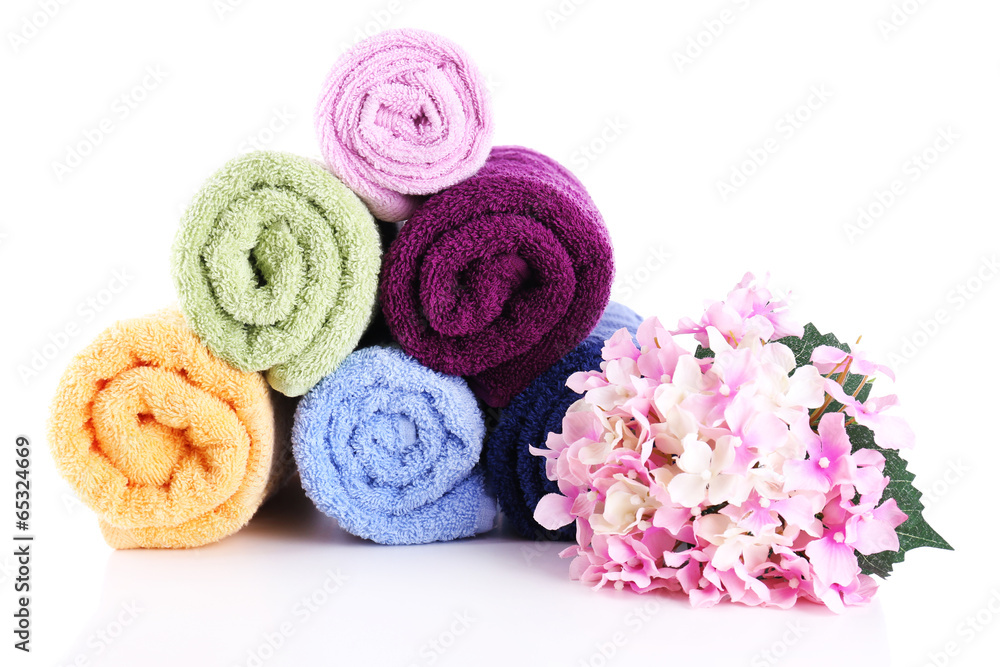Colorful towels isolated on white Colorful towels isolated on white