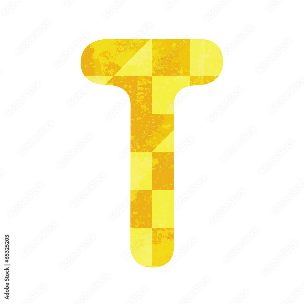 Abstract yellow alphabet T Abstract yellow alphabet T