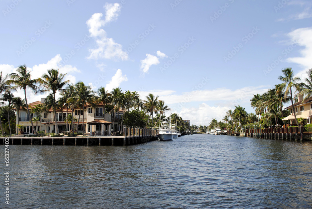 Canal in Fort Lauderdale Florida USA