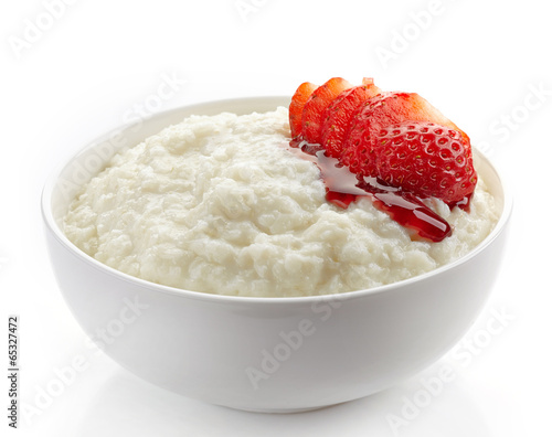 Bowl of rice flakes porridge