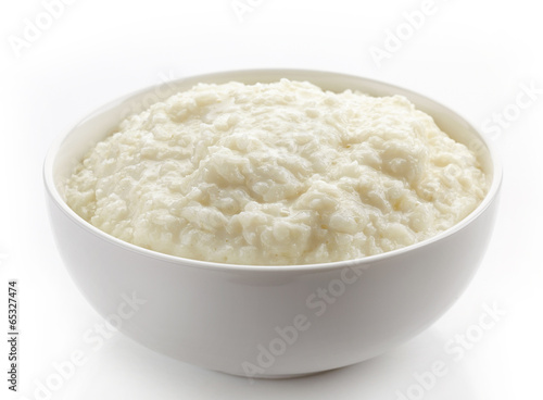 Bowl of rice flakes porridge