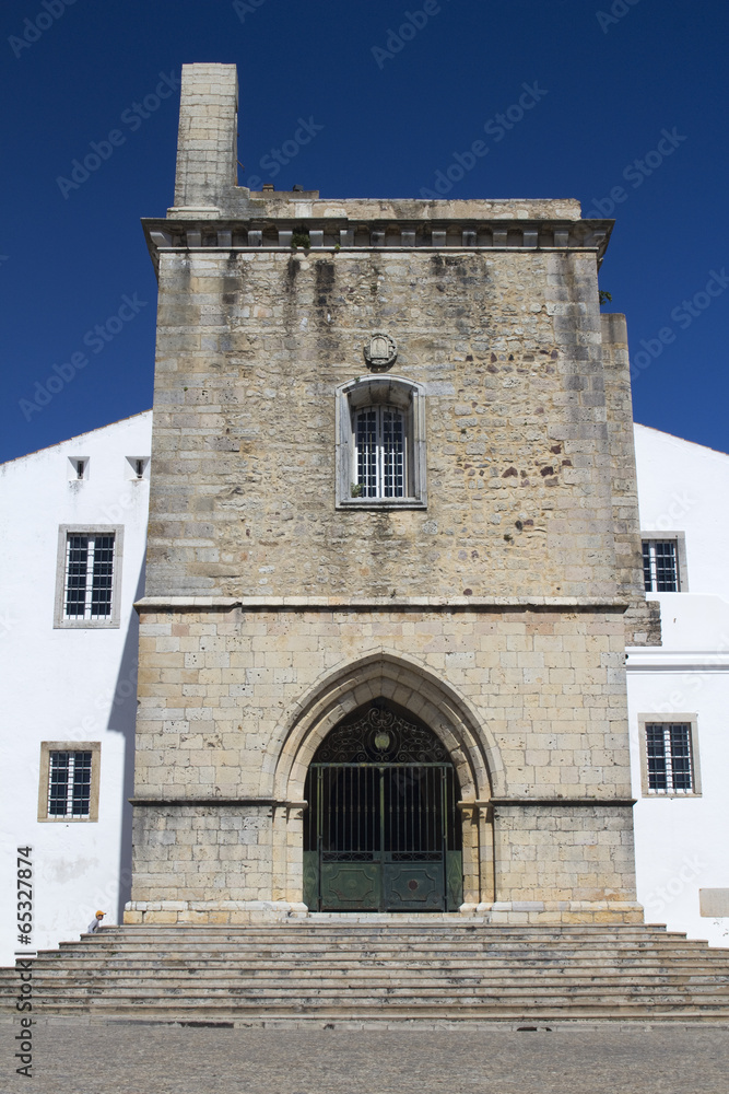 Entrance to Faro Cathedral, Faro, Algarve, Portugal