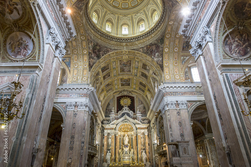 Barroco church of the Gesu Nuovo, Naples, Italy