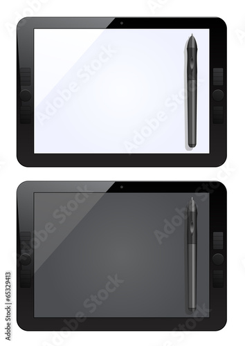 Vector illustration of graphic tablet and pen