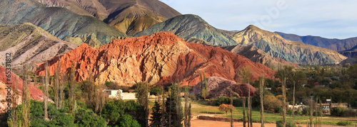 Colored mountain in Purmamarca, Jujuy Argentina photo
