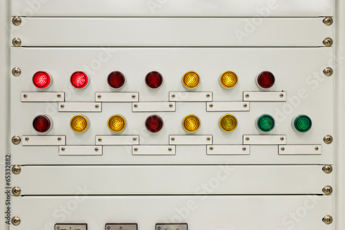 Bilde på lerret Light on electrical panel control