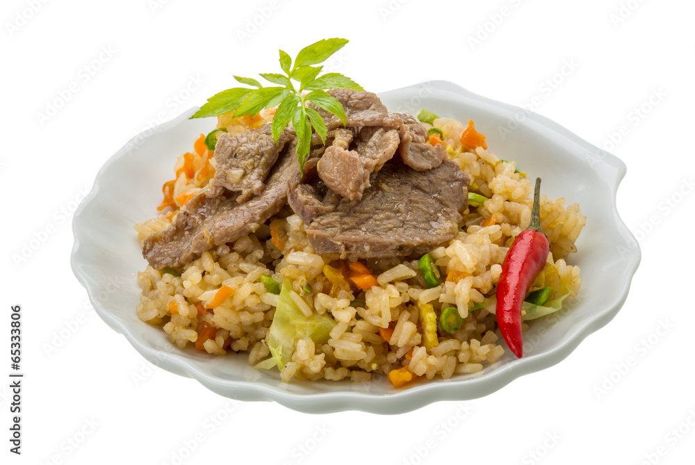 Fried rice with beef Fried rice with beef