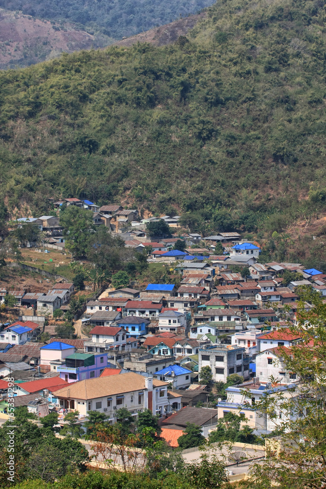 Fototapeta premium Village in the mountains