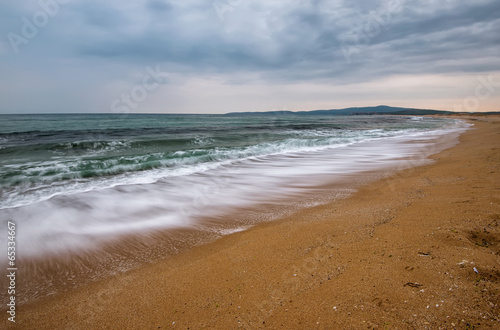 Autumn sea long exposure landscape