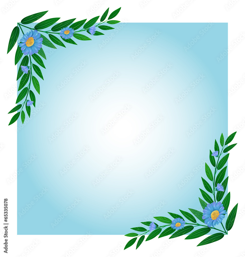 A template with green and blue borders