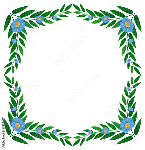 A frame made of green plants with flowers