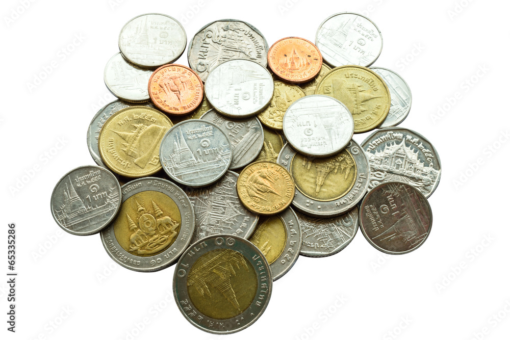 Coins white background Coins white background