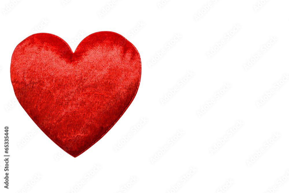 Red heart on the left side