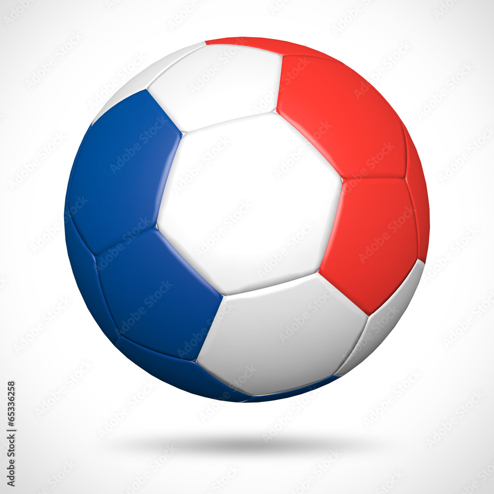 3D soccer ball with France flag element and original colors 3D soccer ball with France flag element and original colors