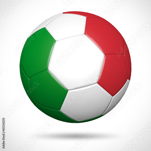 3D soccer ball with Italy flag element and original colors