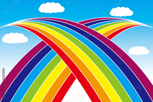 #Background #wallpaper #Vector #Illustration #design #free #free_size #charge_free #colorful #color rainbow,show business,entertainment,party,image 壁紙（虹の橋）