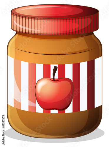 A bottle of apple jam